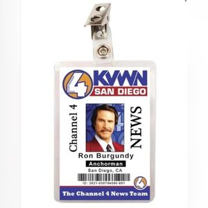 Anchorman Movie Ron Burgundy ID Badge